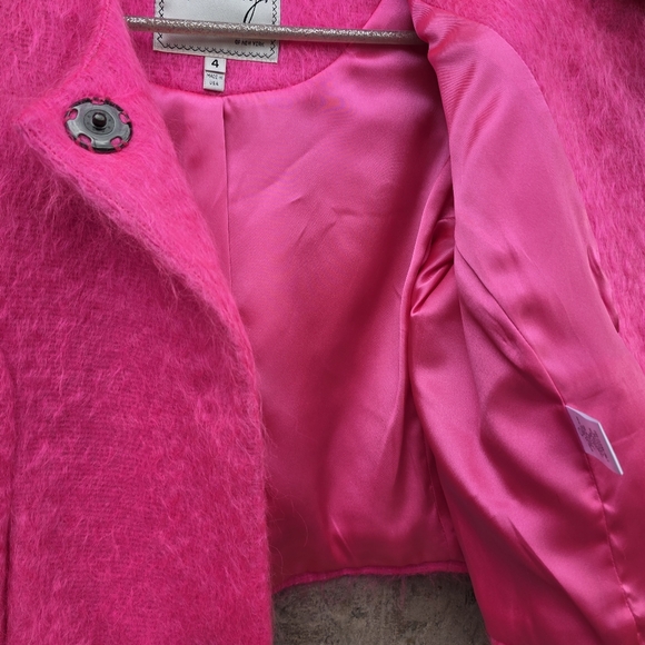 Milly New York Bright Barbie Pink Mohair Wool 3/4 sleeve Jacket Coat Blazer Sz.4 - Picture 11 of 15